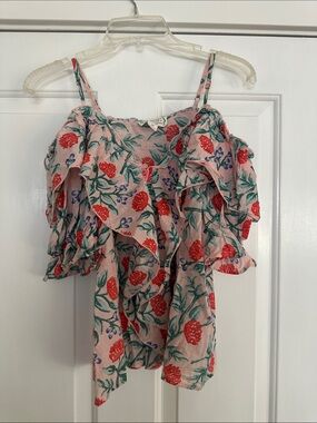 Love Riche Pink Floral Ruffle Camisole